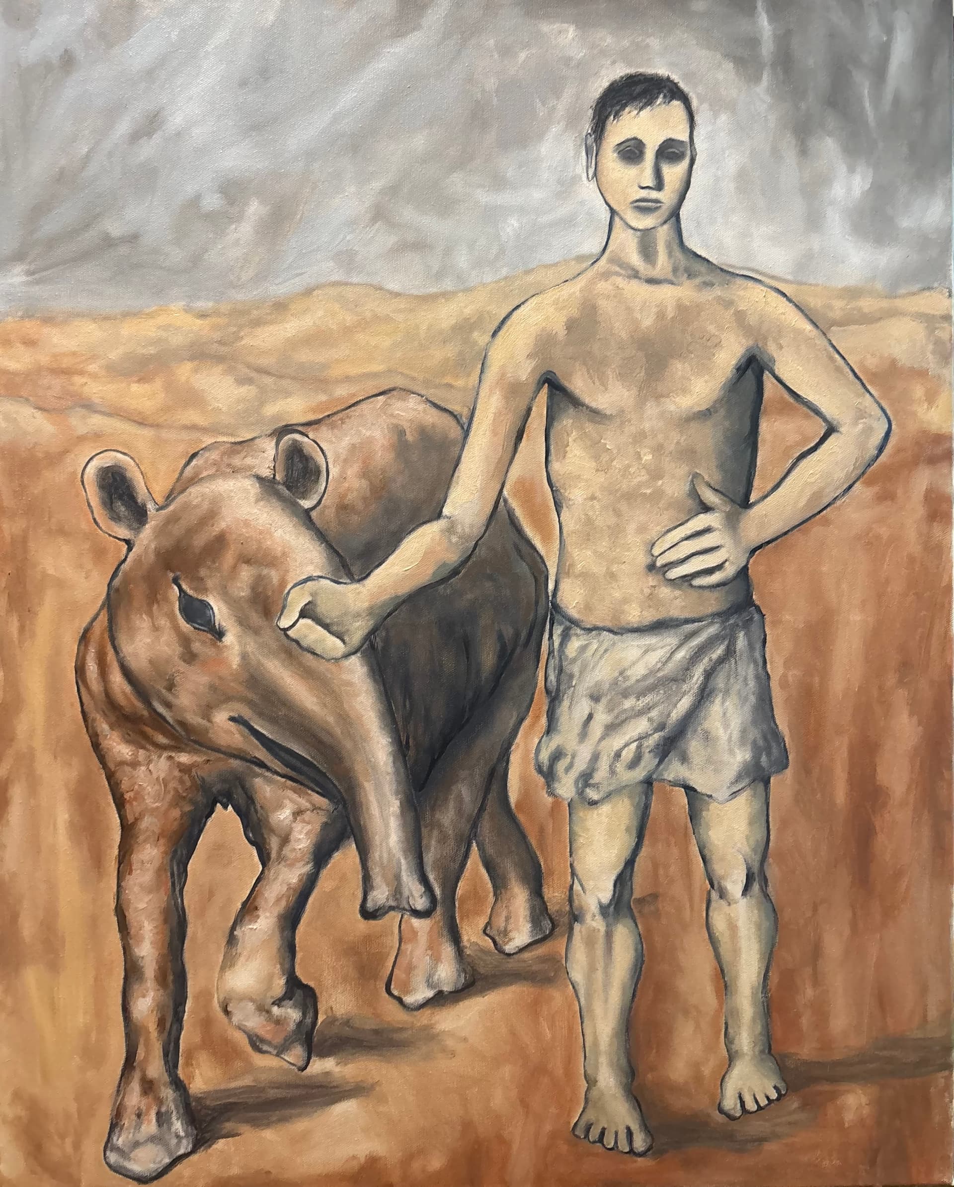 Boy Leads Tapir